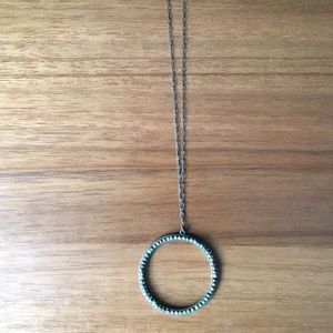 AFRICAN TURQUOISE CIRCLE PENDANT NECKLACE